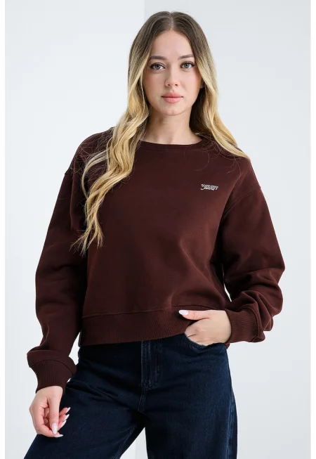 Свободен суитшърт с овално деколте