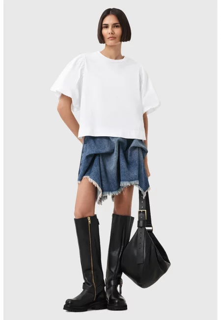 Свободна тениска с бухнали ръкави