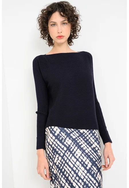 Вълнен пуловер Scambiolana - Ултрамарин синьо