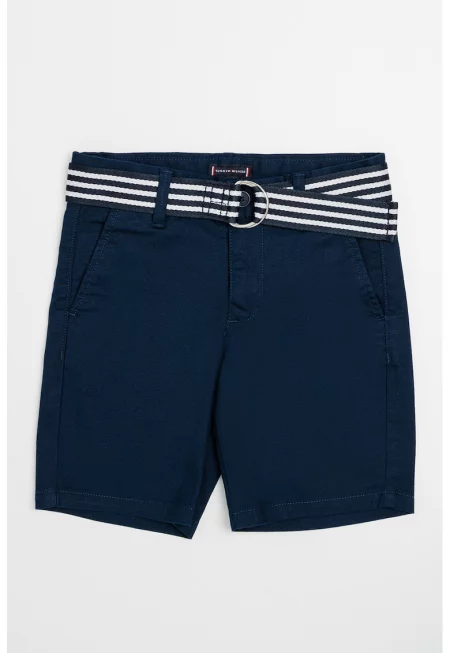 Вълнени шорти с колан - Тъмносин