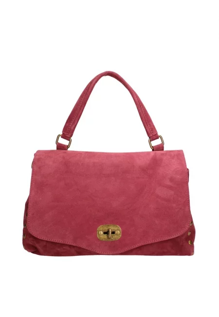 Велурена чанта за рамо Zelia Elite - Бордо