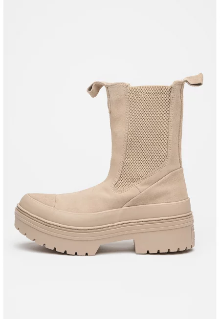 Велурени боти Chuck Taylor All Star тип Chelsea - Светло кафяво