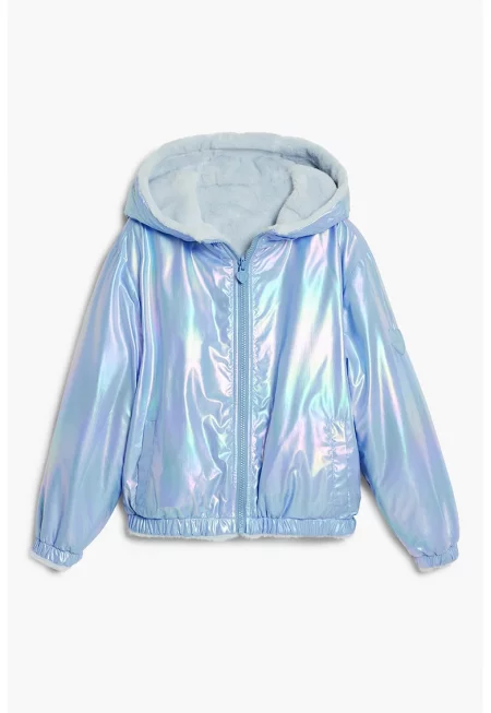 Яке с качулка и метализиран ефект