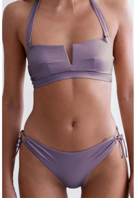 Бански с V-образен детайл - 2 части - Лилав