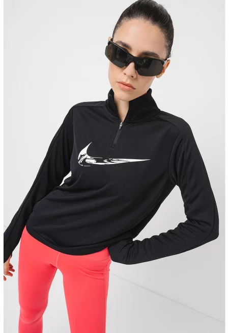 Блуза за бягане Swoosh Dri-FIT с къс цип