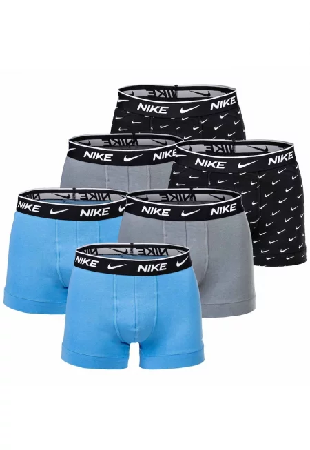 Боксерки с лого на талията - 6 чифта - Черен/Сив/Син