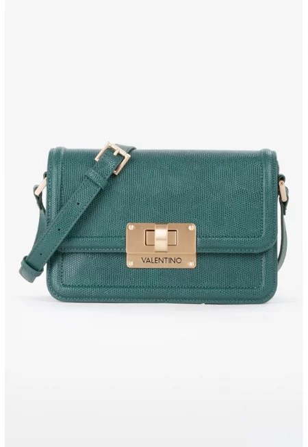 Чанта през рамо Floren от еко кожа - Тъмнозелен