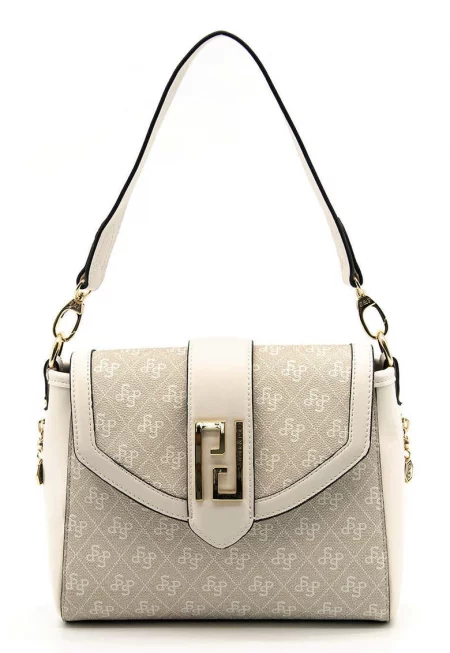 Чанта за рамо  със сиво - Светло сив - 21 x 26 x 12 см