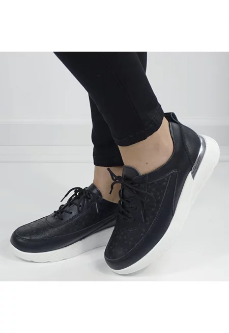 Черни маратонки от естествена кожа 5108 M7 16456