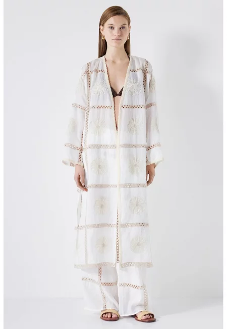 Дълго яке с бродерии