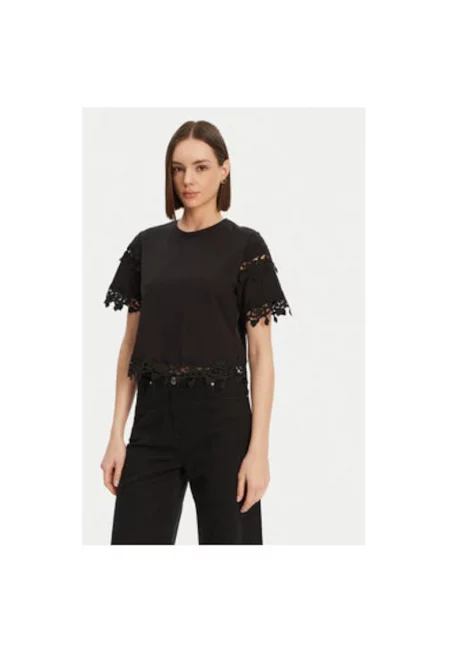 Дамска блуза  251-DFUTUR - Памук - Черен - Черен