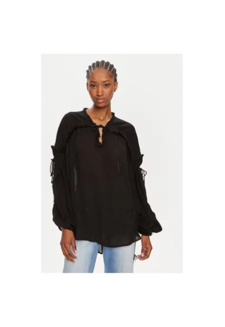 Дамска блуза -  304000270 - Вискоза - 34 EU - Черна