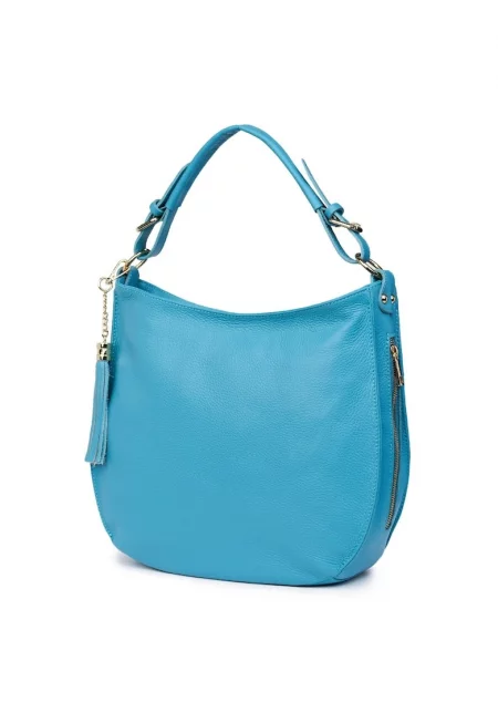 Дамска чанта от естествена кожа Edina blue