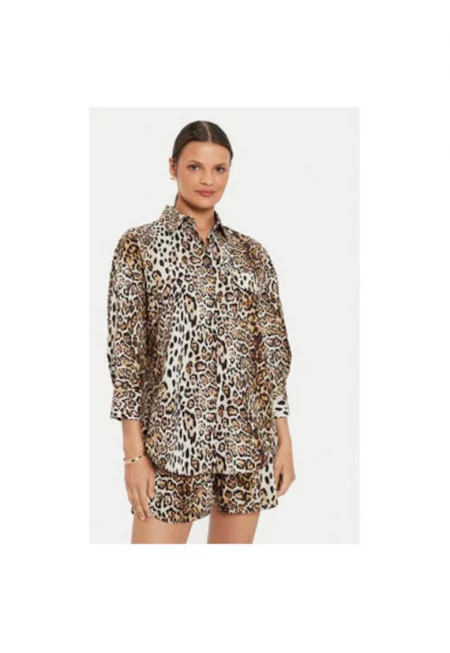 Дамска риза -  304591464 - Памук - Кафяв - Кафяв