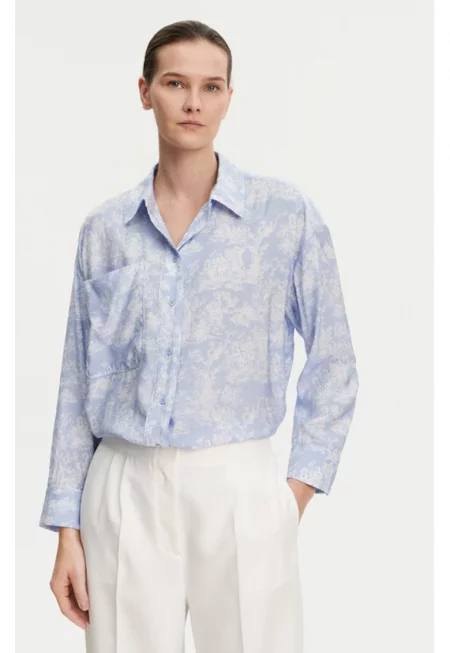 Дамска риза -  304892813 - Вискоза - Синя