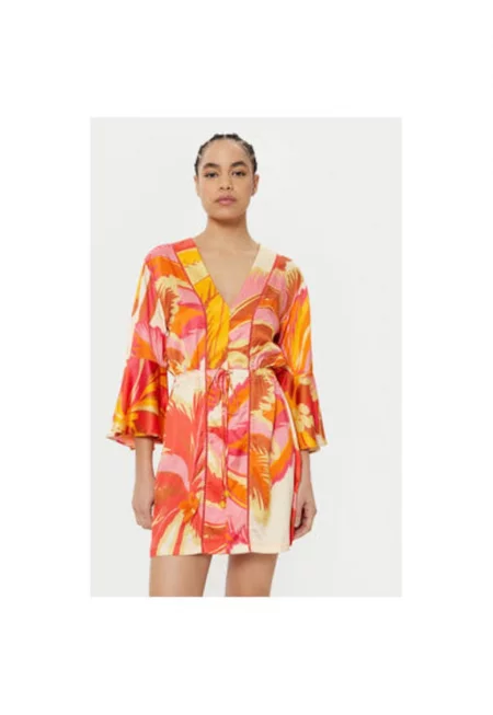 Дамска рокля -  305166265 - Вискоза - Оранжево - Оранжев