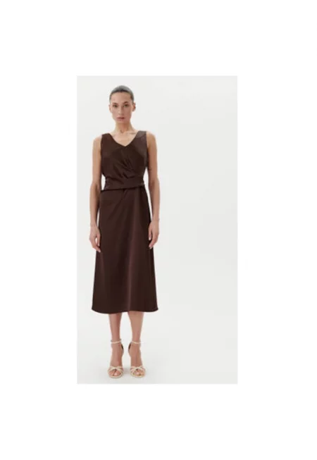 Дамска рокля  CFC0122928003 - Полиестер - Кафяв