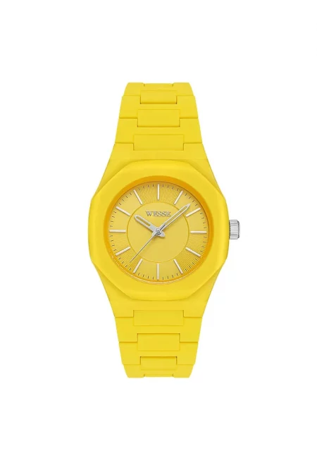 Дамски часовник  модел WWL111702 - 36 мм - жълт - пластмасова каишка - 5 ATM