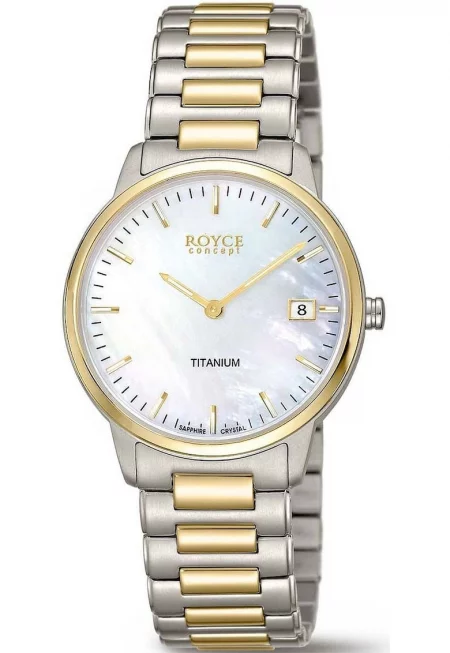 Дамски часовник -  Royce Concept - аналогов кварц - сребрист/златист - водоустойчив 5 ATM - сапфирен кристал