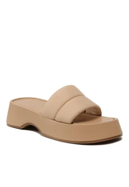 Дамски чехли -  302901920 - Бежови - Текстил