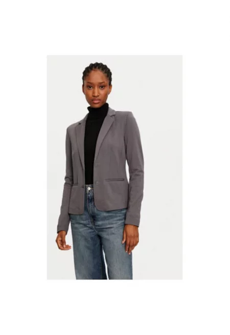 Дамско яке - само - Сиво - Вискоза - Сив