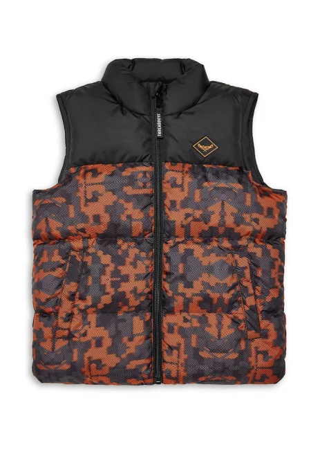 Елек с принт и вата - Черен