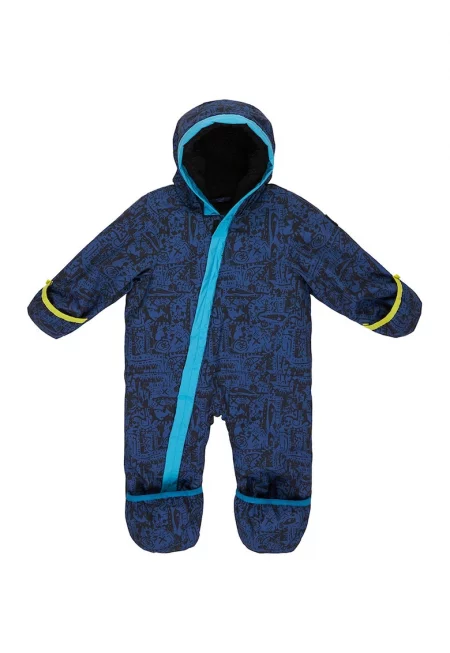 Гащеризон с десен и велкро - Черен/Син