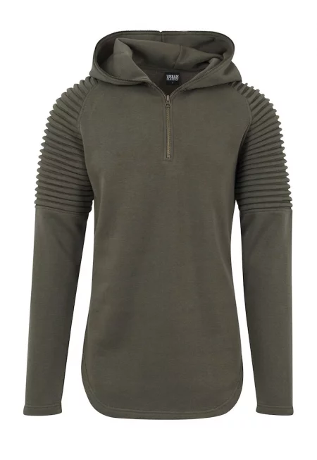 Худи с къс цип - Каки