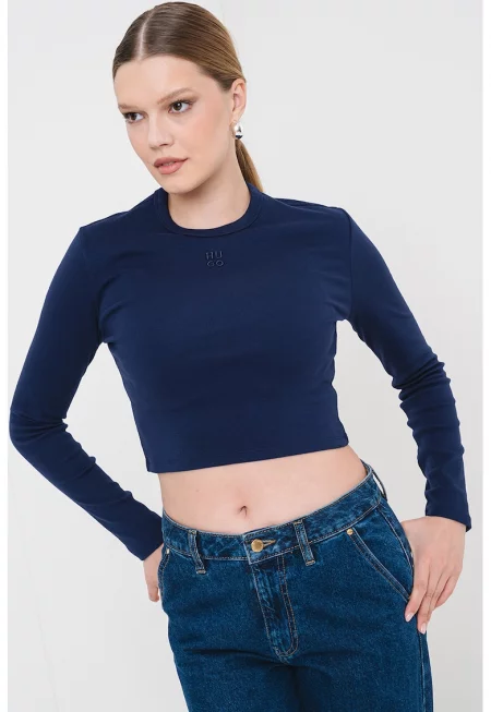 Къса слим блуза Dafilomena с лого