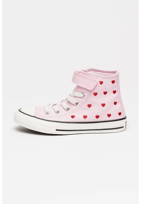 Кецове Chuck Taylor All Star до глезена с бродерии - Светлорозов