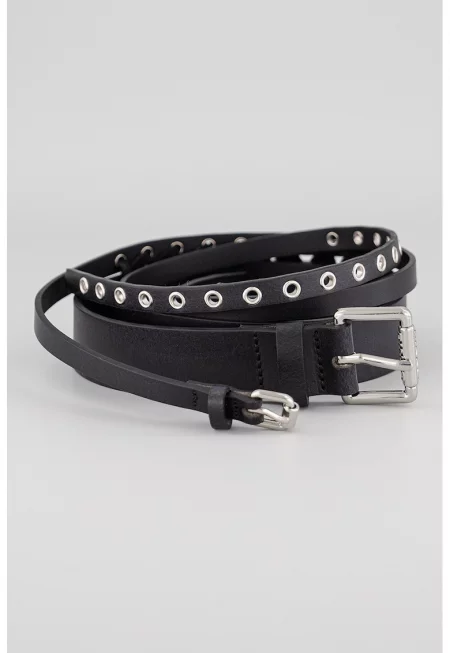 Кожен колан - Черен