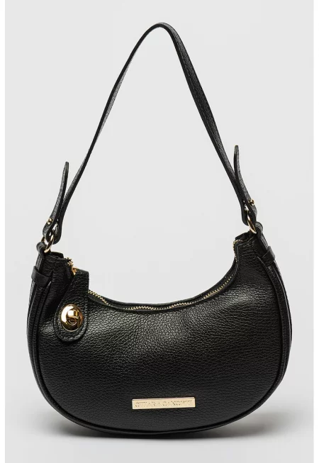 Кожена чанта през рамо - Черен