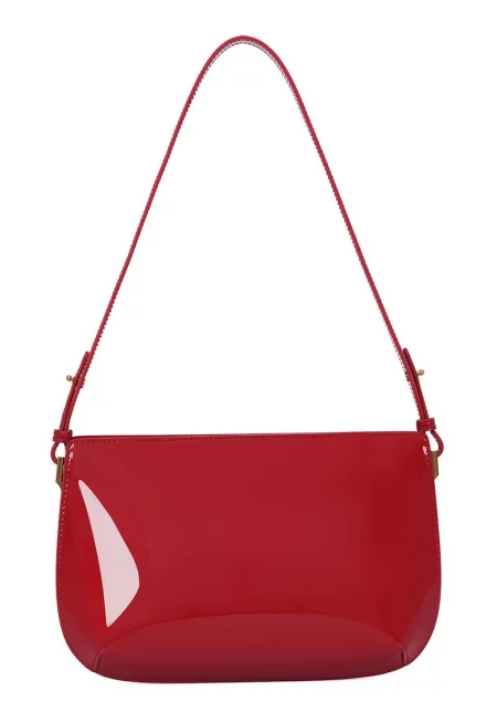 Кожена чанта през рамо - Червен