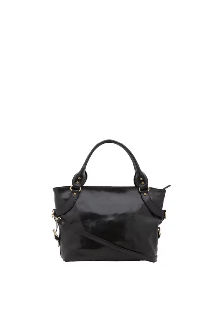 Кожена ръчна чанта - Черен