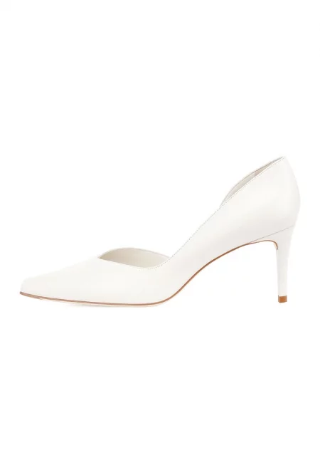 Кожени обувки D'Orsay - Бял