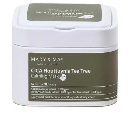 Mary and May Cica Houttuynia Tea Tree Calming Mask маски за лице с азиатска центела, хутиния и чаено дърво