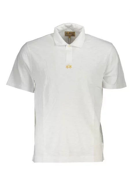 Мъжка поло тениска -  100% памук - бяла - 23083 - Бял