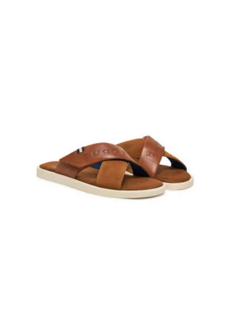 Мъжки чехли  321-ART80-4114 - Естествена кожа - Черни