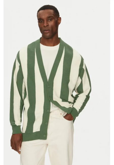 Мъжки кардиган -  304779060 - Памук/Полиестер - Зелен