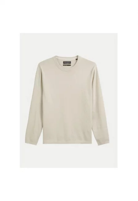 Мъжки пуловер - Marc O'Polo - 304865657 - Памук - Бежов - Бежов