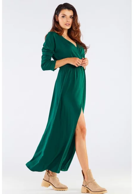 Миди Рокля с дълъг ръкав - Ежедневна - Вискоза A454