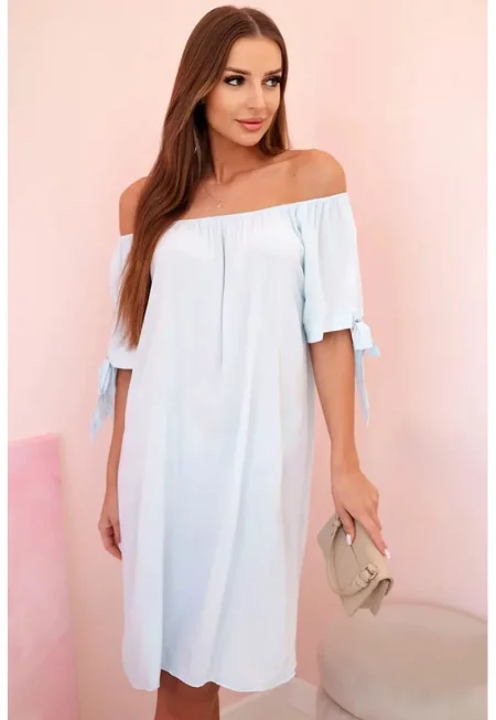 Миди рокля с едно рамо и панделки - Един размер