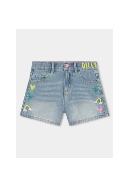 Момичешки къси панталони -  303639570 - Памук - Син - Син