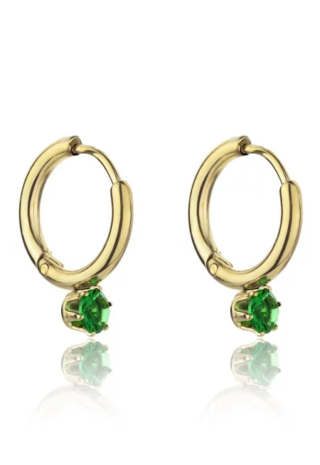 Обеци с 18K злато и циркони