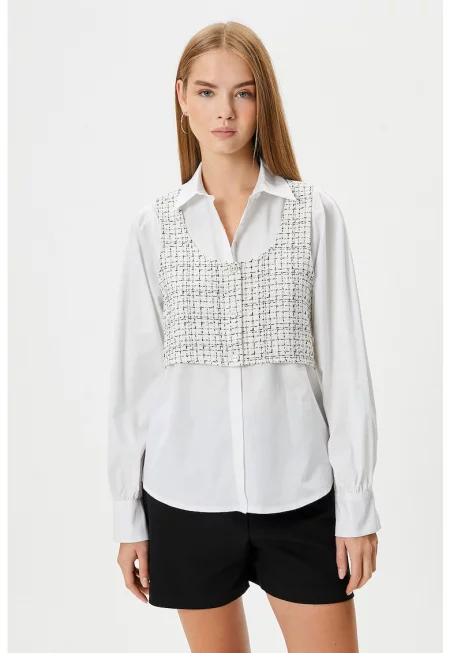 Памучна риза с елек от туид