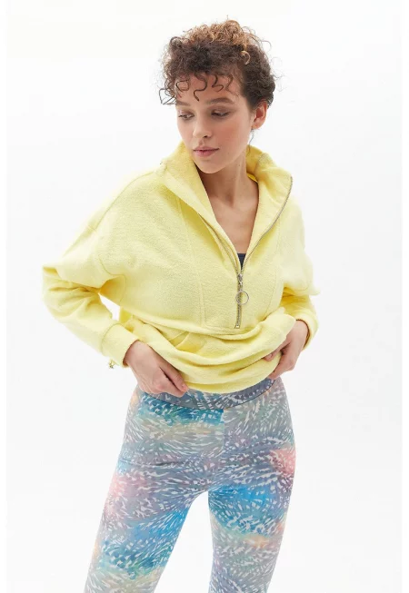 Памучно худи Pamferyak - Светло жълто