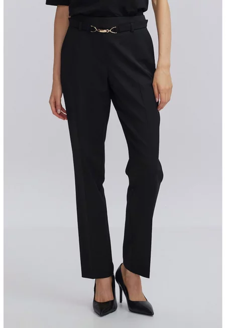 Панталон с вълна и връзка - Черен