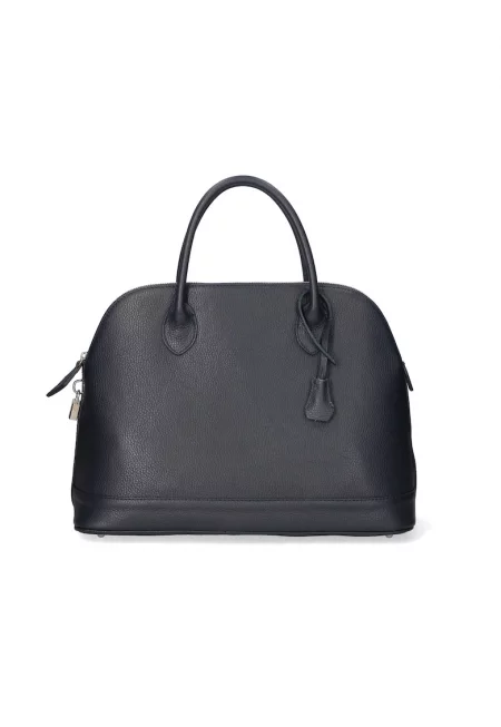 Pebbled Leather Bowler Bag