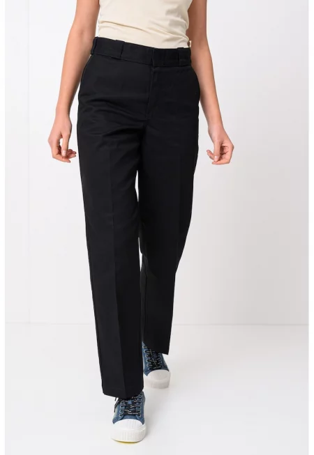Прав панталон със странични джобове - Черен