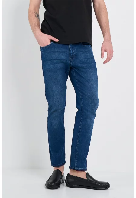 Прави дънки с 5 джоба - Тъмносин